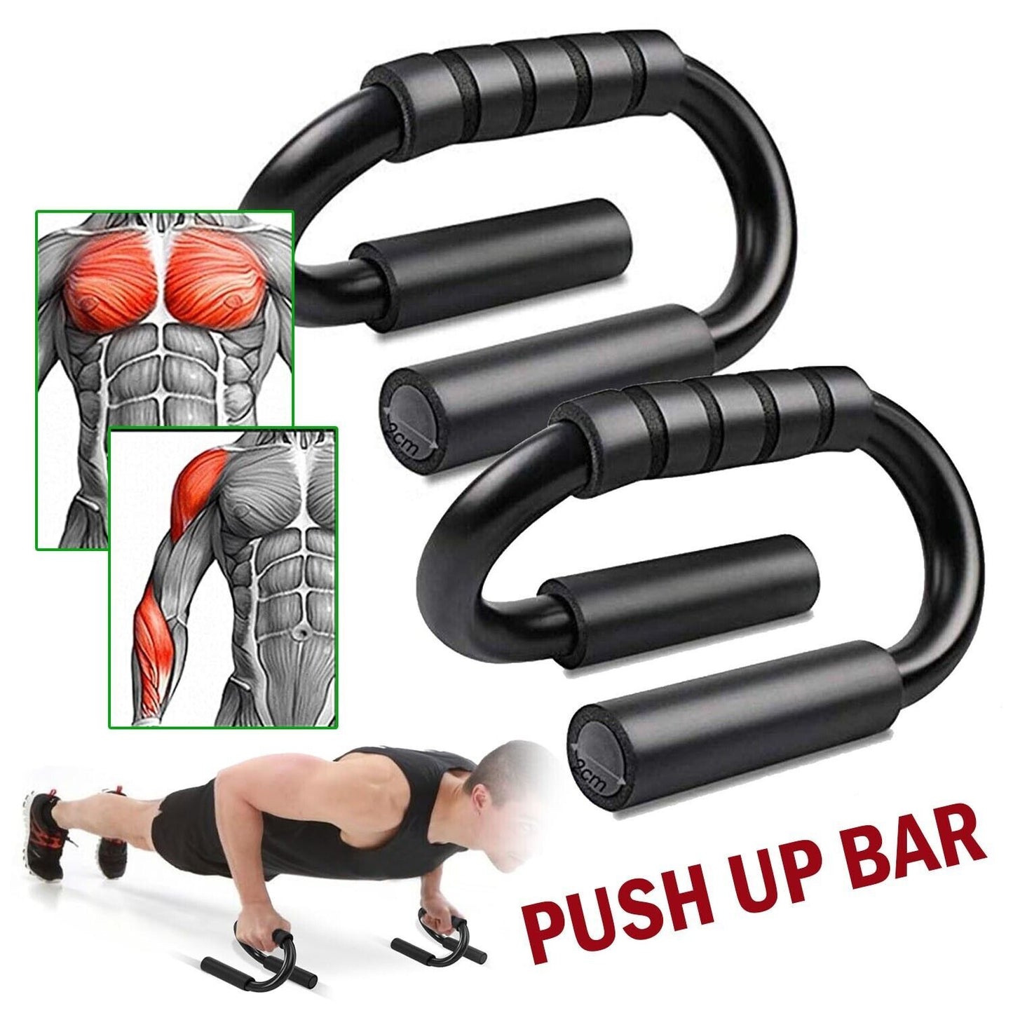 Push Up Bar S Shapes Non-slip Fitness Stand Exercise Grips